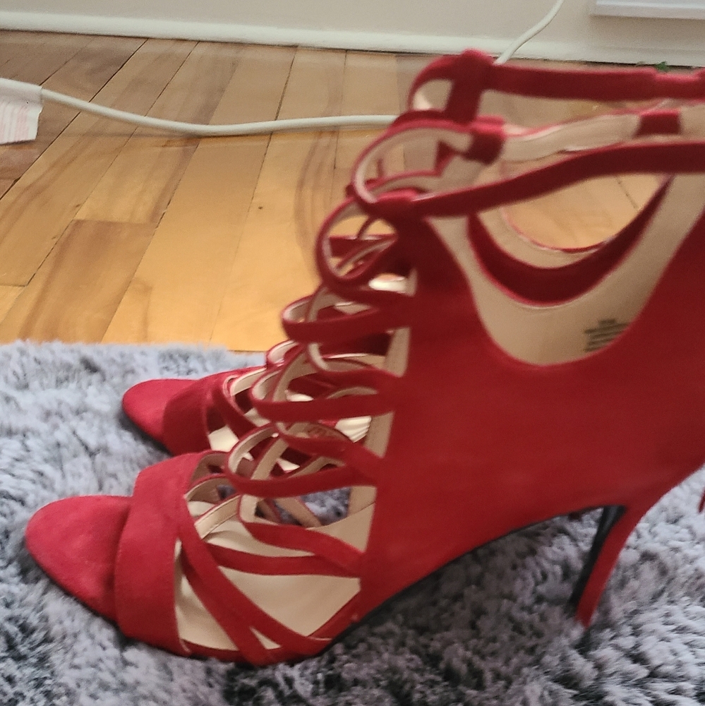 Nine West Red Strappy Heels